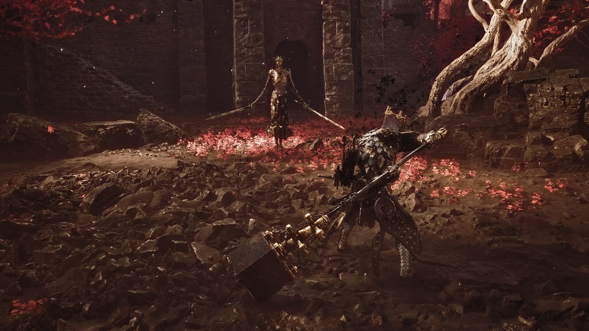 Mortal Shell II warrior facing an enemy in combat
